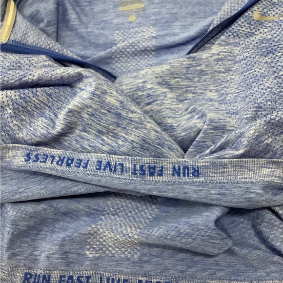 Nike Dri-Fit Blue 1/4 Zip Athletic Pullover Top Women’s Large Texting Wrists - Picture 14 of 16